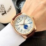 Baselworld Rolex Cellini Moon phase Copy Watches Rose Gold Blue Stick